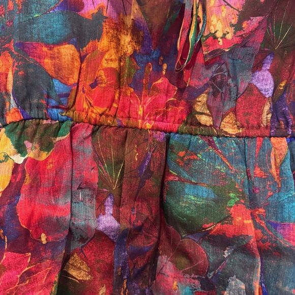 Marie Oliver Lotus Silk Linen Blend Tiered Ruffle Mini Una Dress NWT Size Large - Picture 7 of 11